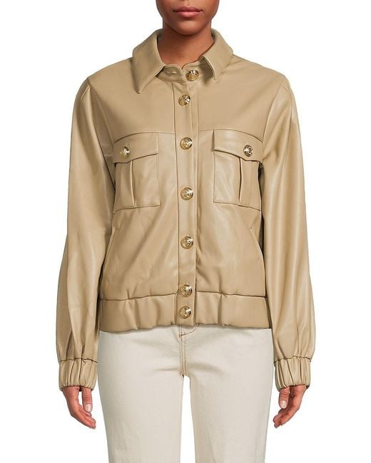 Faux leather cheap trucker jacket