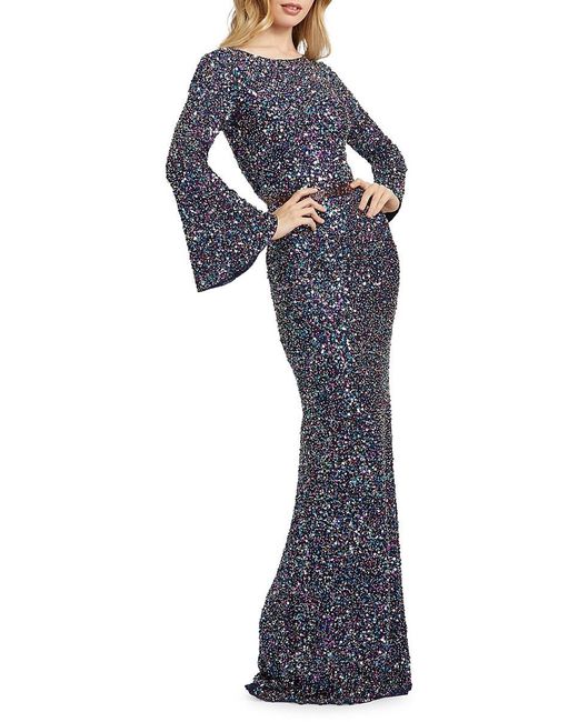 sequin column gown mac duggal