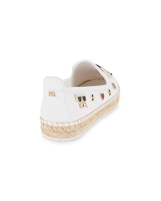 Karl Lagerfeld Pink Malvie Logo Embellished Espadrilles