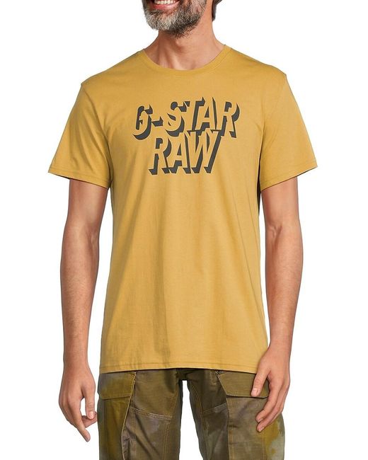 G-Star RAW Yellow Logo Graphic Tee for men