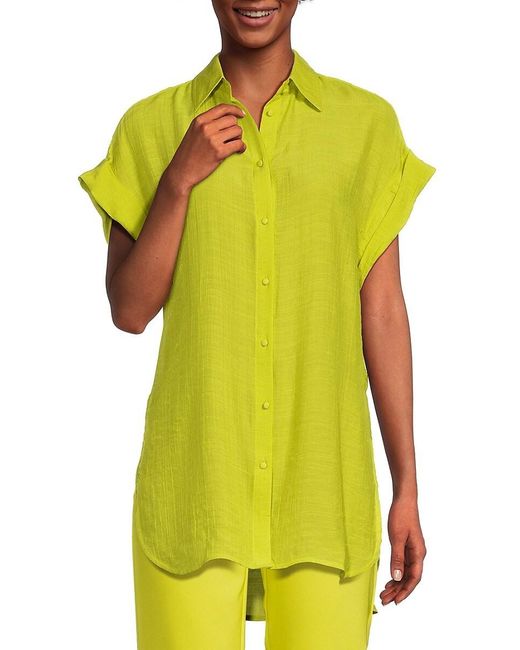 Nanette Lepore Yellow Side Slit Shirt