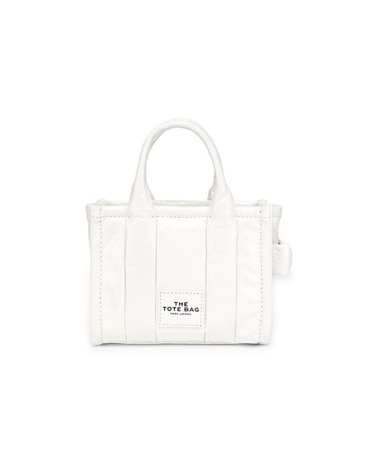 Marc Jacobs White Mini The Tote Bag Leather Tote