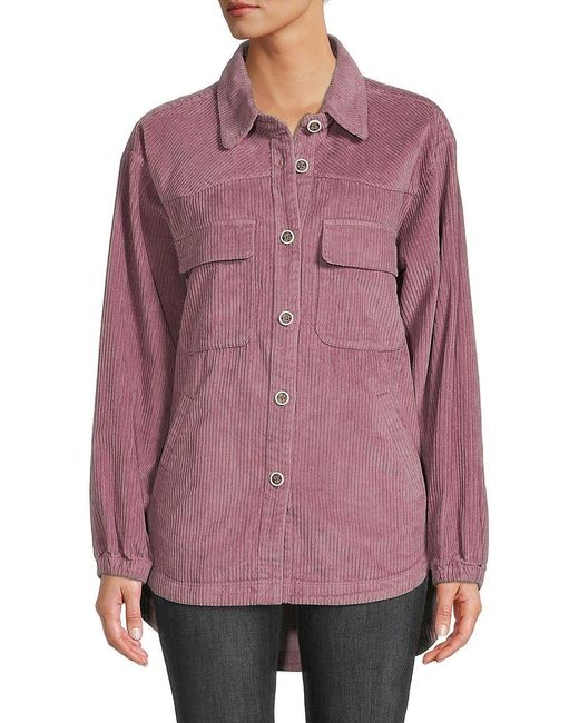 Velvet Heart Corduroy Shacket in Purple | Lyst