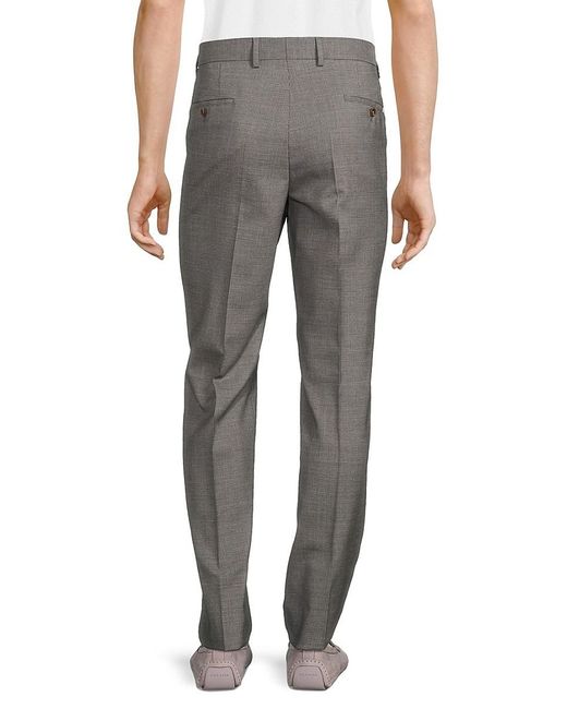 Boss Gray Genius Flat Front Wool Blend Dress Pants for men