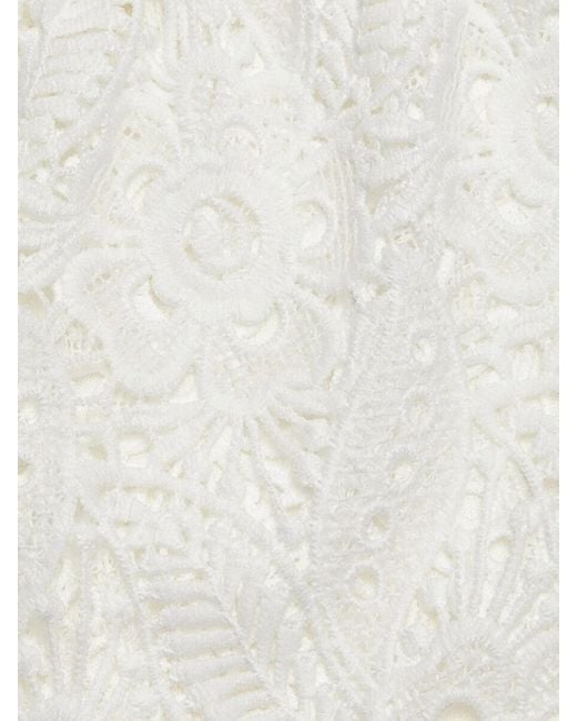 Tahari White Felicity Crochet-sleeve Sweater