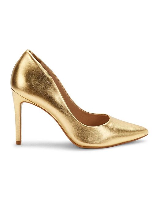 Saks Fifth Avenue Synthetic Stiletto Pumps in Gold Metallic (Metallic