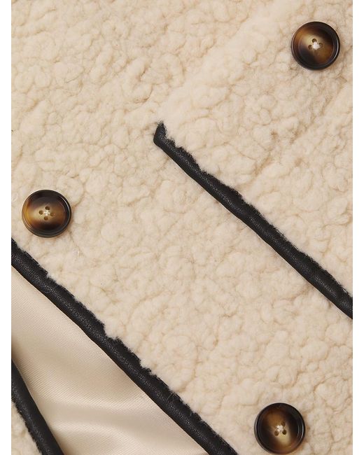 Saks Fifth Avenue Black Faux-Shearling Contrast-Trim Jacket