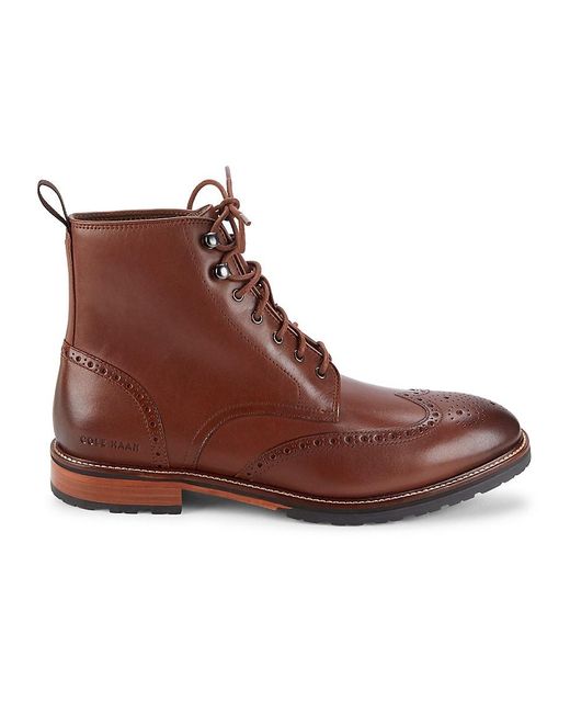 Cole Haan Berkshire Wingtip Leather Ankle Boots in Brown for Men