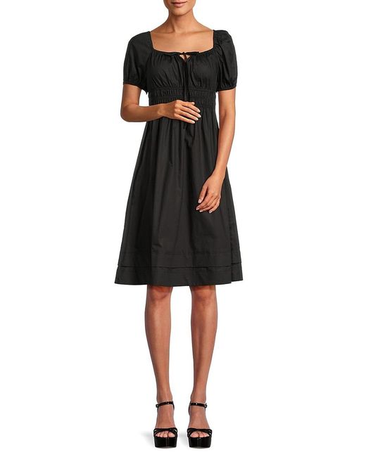 Stellah Cotton Knee Length A Line Dress in Black Lyst UK