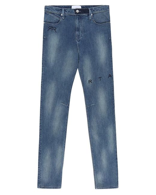 RTA Blue Logo High Rise Slim Fit Jeans for men