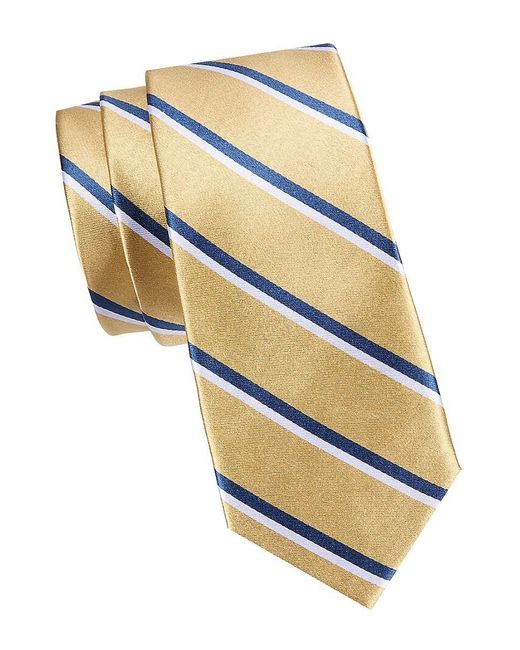 Ben Sherman Yellow Striped Silk Tie for men