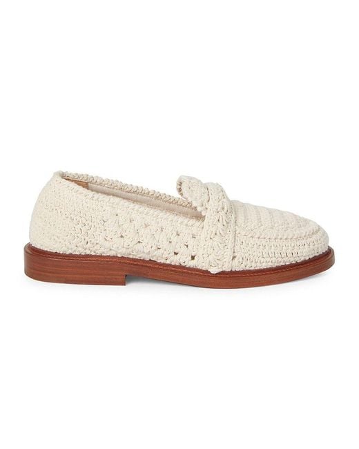 Chloé Kayla Crochet Driver Loafers in White | Lyst