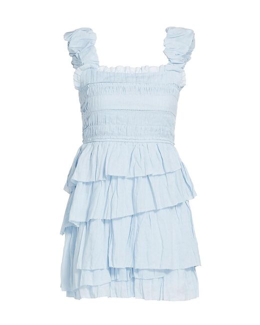 Sea Blue Cole Smocked Minidress