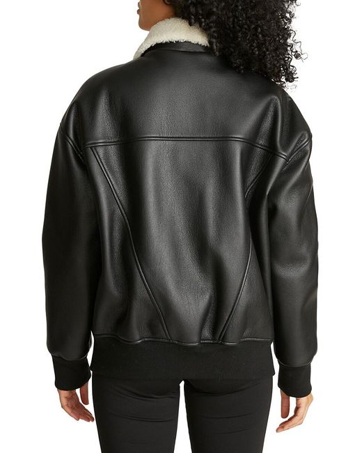 Hudson black leather bomber jacket cheap