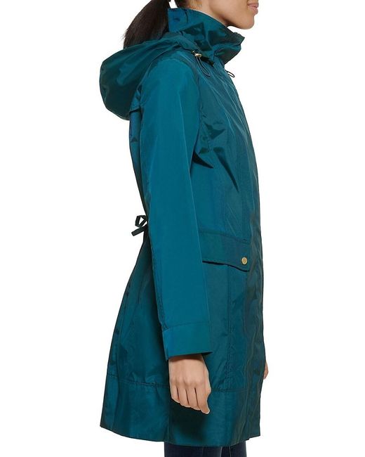 Cole Haan Blue Packable Raincoat