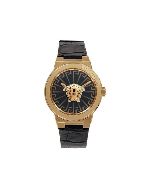 Versace Multicolor Medusa Infinite Ip Yellow Gold Stainless Steel & Leather Strap Watch