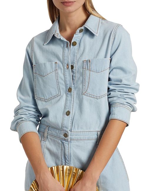 Ramy Brook Blue Lavinia Denim Romper