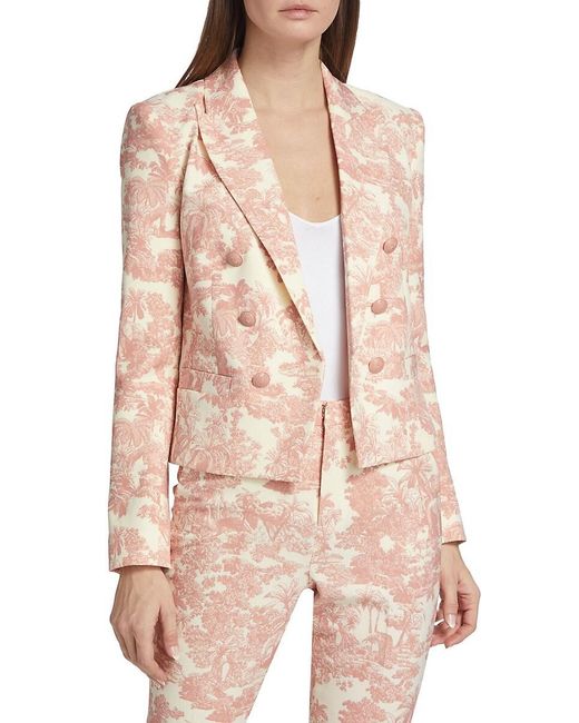 L'Agence Natural Brooke Twill Double Breasted Blazer