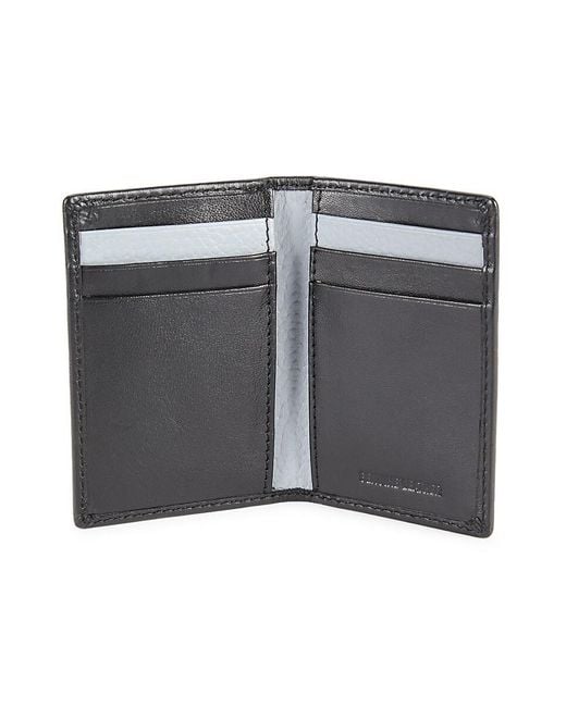 Karl Lagerfeld Black Bi Fold Leather Card Case for men