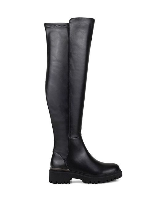 Ninety Union Black Freeport Faux Leather Over The Knee Boots