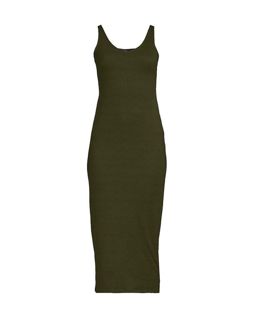 Bebe Green Ribbed Midaxi Tank Dress