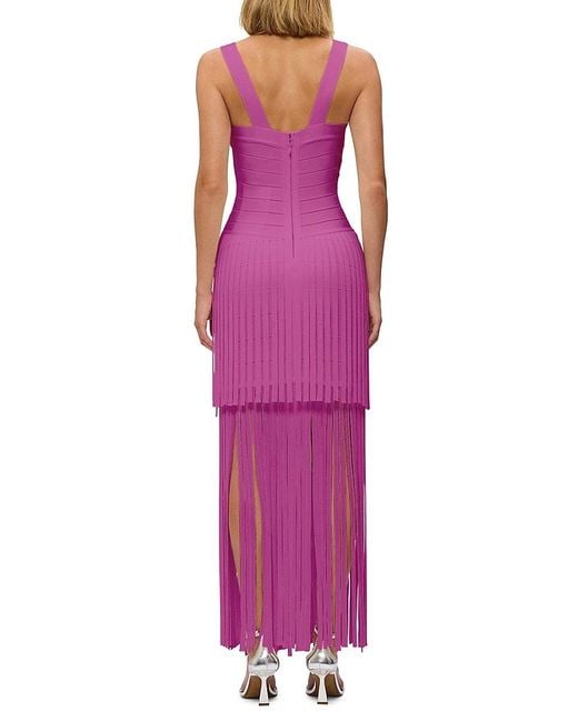 Hervé Léger Purple The Vivienne Bandage Maxi Dress