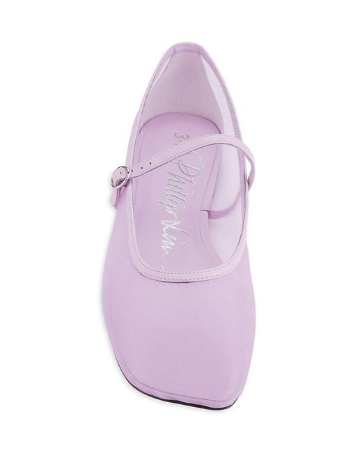 3.1 Phillip Lim Pink Id Mesh Mary Jane Flats