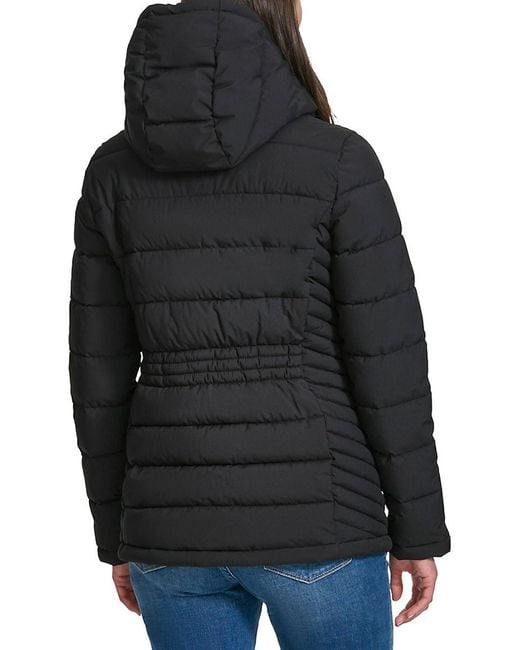 Tommy Hilfiger Black Chevron Quilted Puffer Jacket