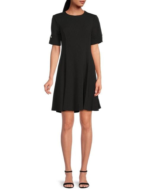 DKNY Mini Fit And Flare Dress in Black Lyst UK