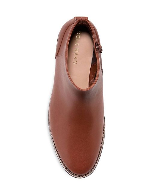 Cole Haan Brown Leather Pointed-Toe Ankle Booties