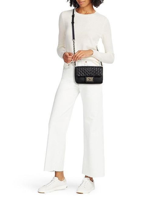 Karl Lagerfeld Mini Agyness Quilted Leather Crossbody Bag in Black Lyst