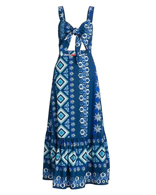 3.1 Phillip Lim Blue Peek-a-boo Abstract Maxi Dress