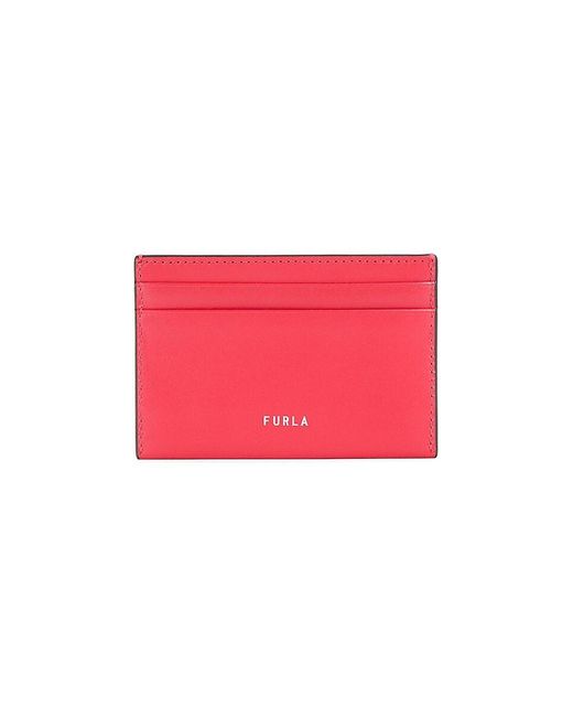 Furla Red Patchwork Leather Card Case