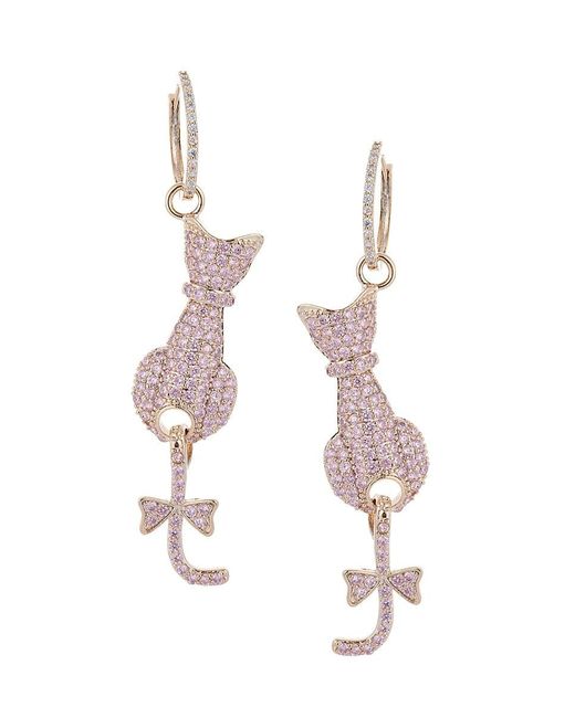 Eye Candy LA The Luxe 18k Goldplated & Cubic Zirconia Drop Earrings in Brass (Pink) Lyst