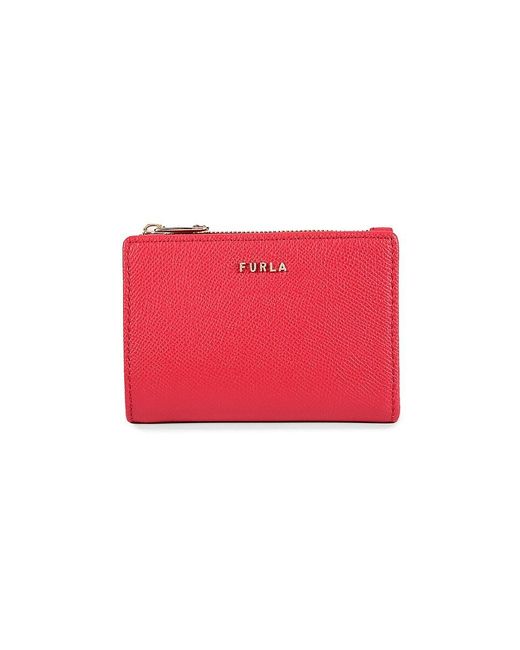 Furla Red Logo Leather Bi Fold Wallet