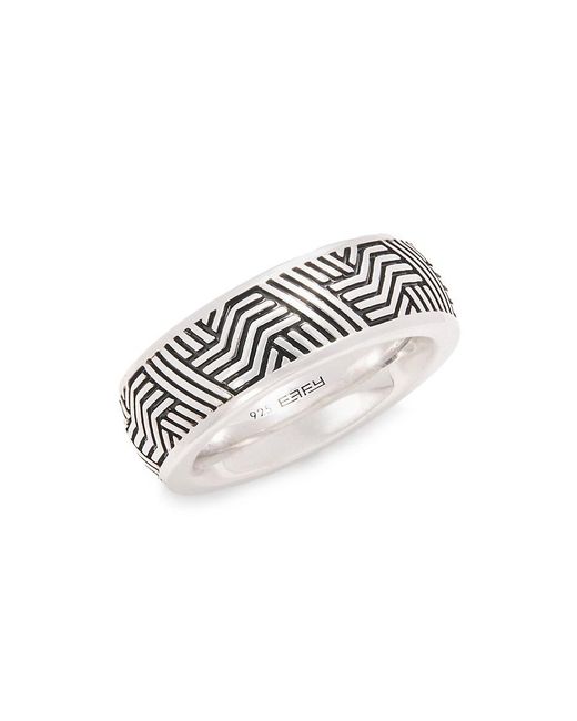 Effy White Engraved Band Ring for men