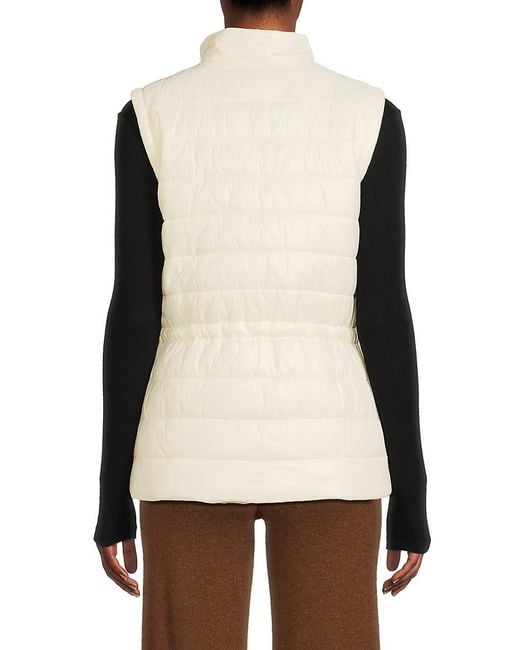 Calvin Klein Cinch Puffer Vest in Natural Lyst UK