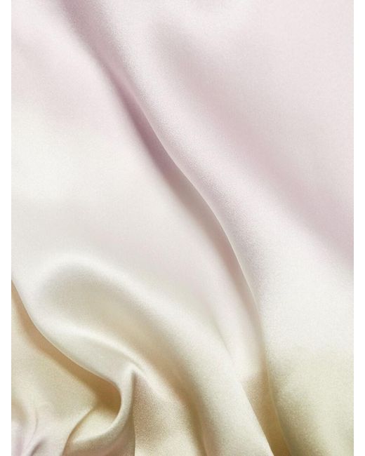 ATM White Silk Charmeuse Stripe Halter Top