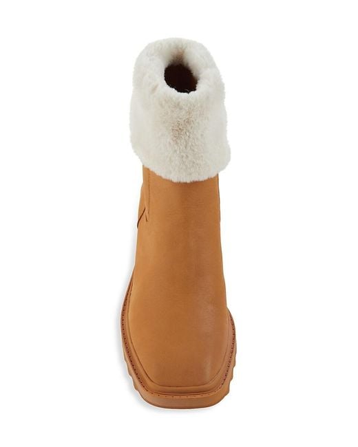 Karl Lagerfeld Carey Sawooth Faux Fur Trim Ankle Boots in Brown Lyst