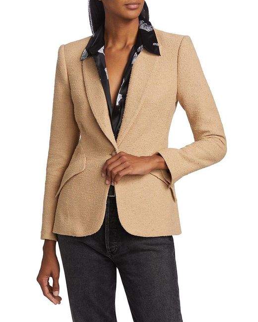 L Agence Chamberlain One Button Blazer In Natural Lyst l-agence-chamberlain-one-button-blazer-in-natural-lyst