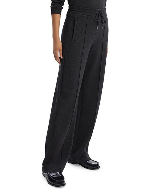 Theory Black Knit Drawstring Straight Sweatpants
