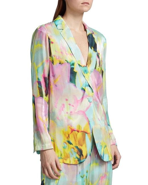 Kobi Halperin Multicolor Joan Lotus Metallic Satin Jacket