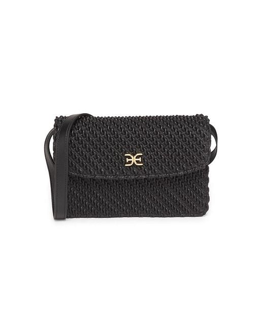 Sam Edelman Black Rowan Textured Faux Leather Crossbody Bag