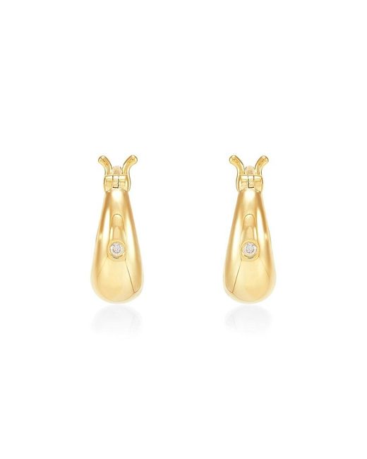 Saks Fifth Avenue Metallic 14k Yellow Gold & 0.02 Tcw Diamond Huggie Earrings