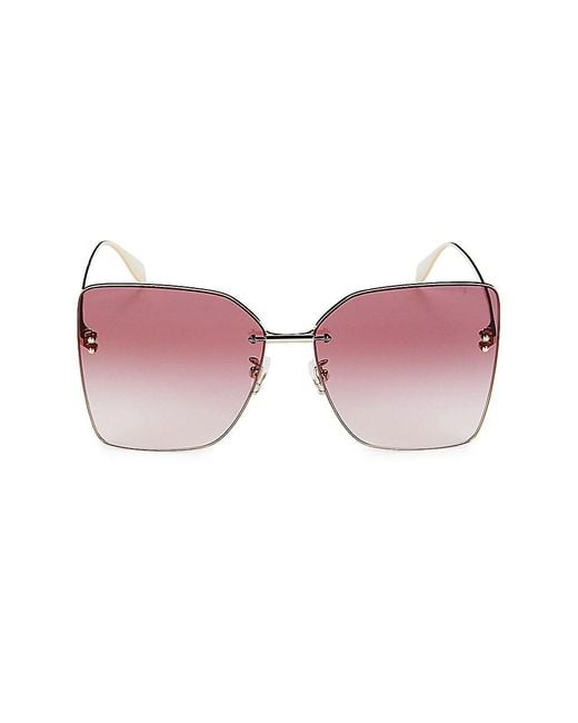Alexander McQueen Pink 63mm Butterfly Sunglasses