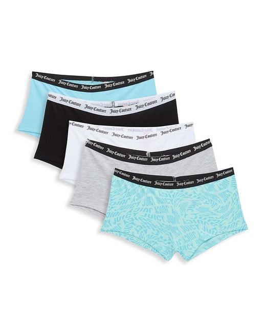 Juicy Couture Blue 5-pack Logo Boyshort Panties