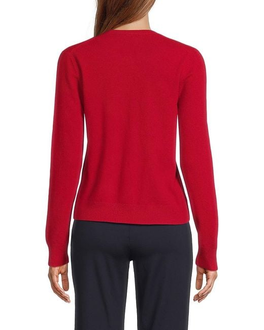 Saks Fifth Avenue Red Cashmere Open-Front Cardigan