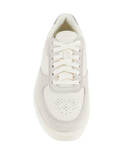 Cole Haan White Grand Crosscourt Leather & Suede Sneakers for men
