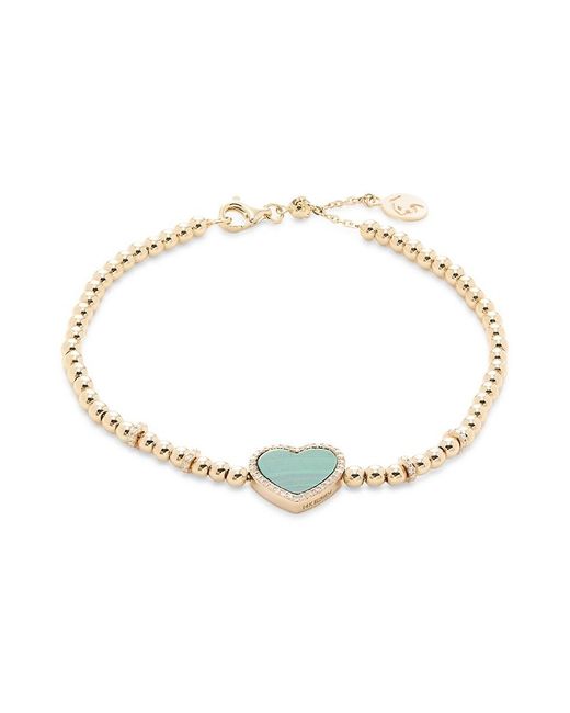 Effy Women's White 14K, Malachite & 0.22 Tcw Diamond Beaded Bracelet