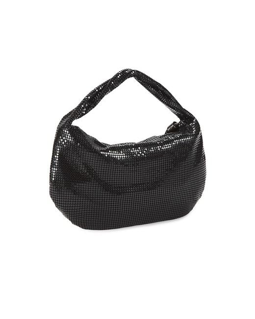 Whiting & Davis Black Mini Studded Hobo Bag